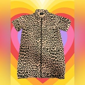 Lazy Oaf Pale Pink Leopard Print Dress